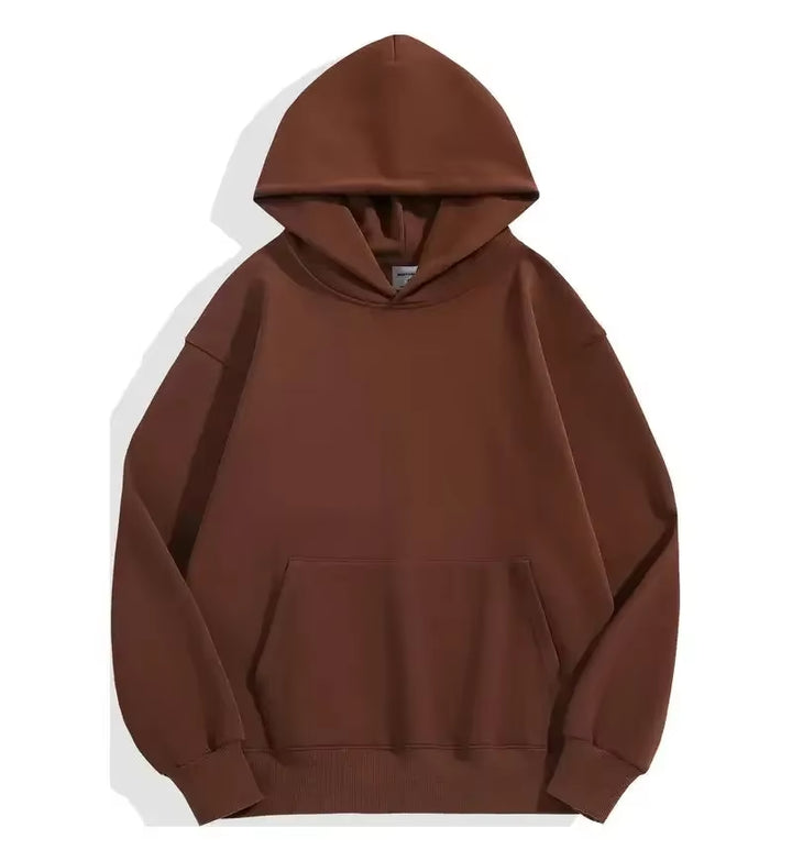 500GSM Heavy Fashion Men'S and Women'S Hoodies New Casual Thick Pure Cotton Tops Solid Color Hoodies Unisex Sports Tops