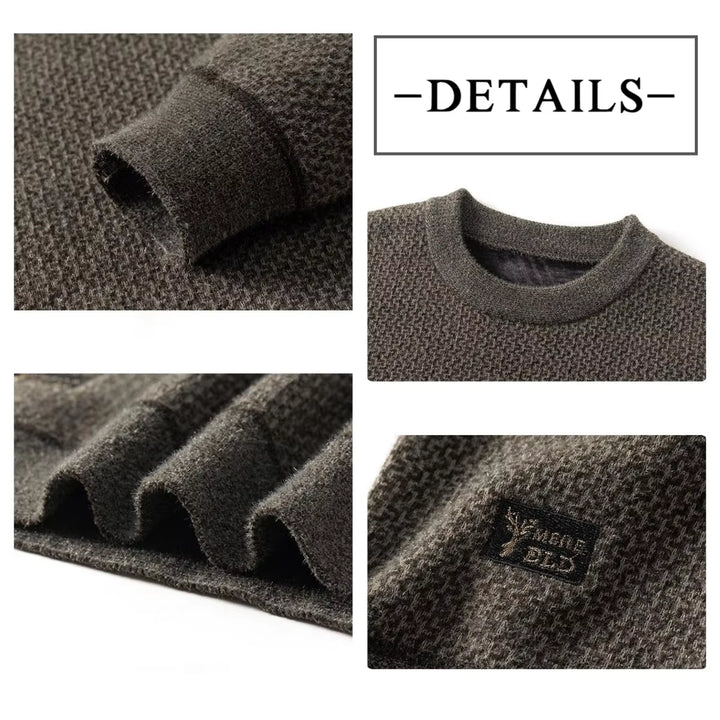 Ferret Plush Sweater Men'S 2023 Winter Plush Thickened round Neck Loose Fitting Men'S Solid Color Versatile Warm Knit Sweater