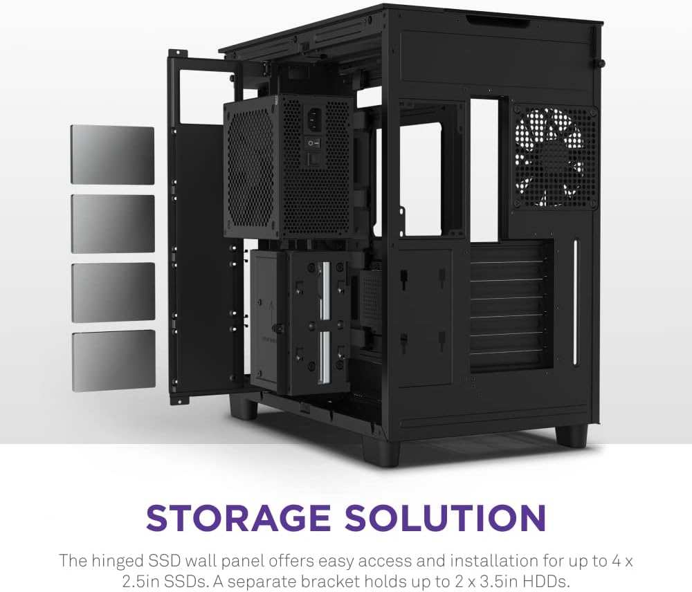 NZXT H9 Elite Dual-Chamber ATX Mid-Tower PC Gaming Case – Includes 3 x 120mm F120 RGB Duo Fans with Controller– Glass Front, Top & Side Panels 360mm Radiator Support Cable Management Black