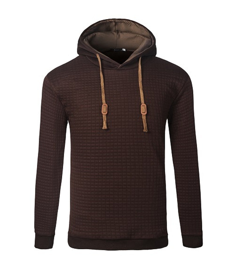 Men'S Jacquard Sweater Long-Sleeved Hoodie Warm Color Hooded Sweatshirt Jacket