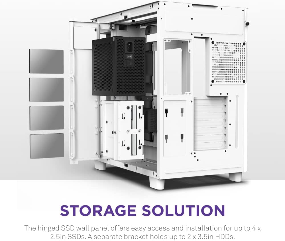 NZXT H9 Elite Dual-Chamber ATX Mid-Tower PC Gaming Case – Includes 3 x 120mm F120 RGB Duo Fans with Controller– Glass Front, Top & Side Panels 360mm Radiator Support Cable Management White