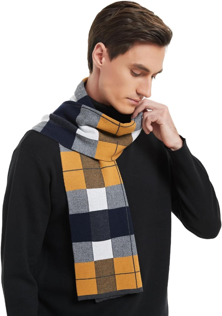 Mens Classic Winter Scarf Cashmere Winter Scarves Long Plain Fashion Formal Soft Scarf for Men