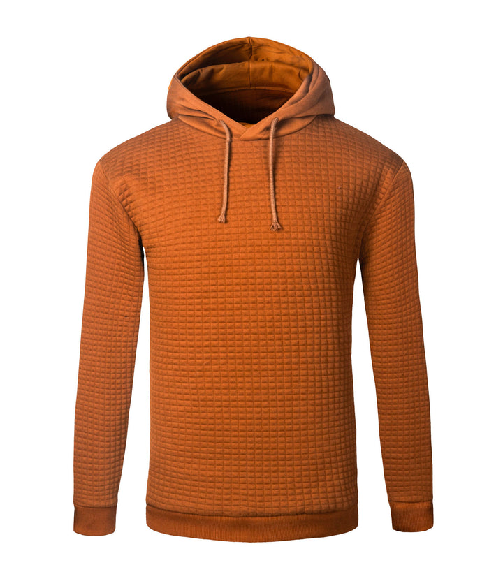 Men'S Jacquard Sweater Long-Sleeved Hoodie Warm Color Hooded Sweatshirt Jacket