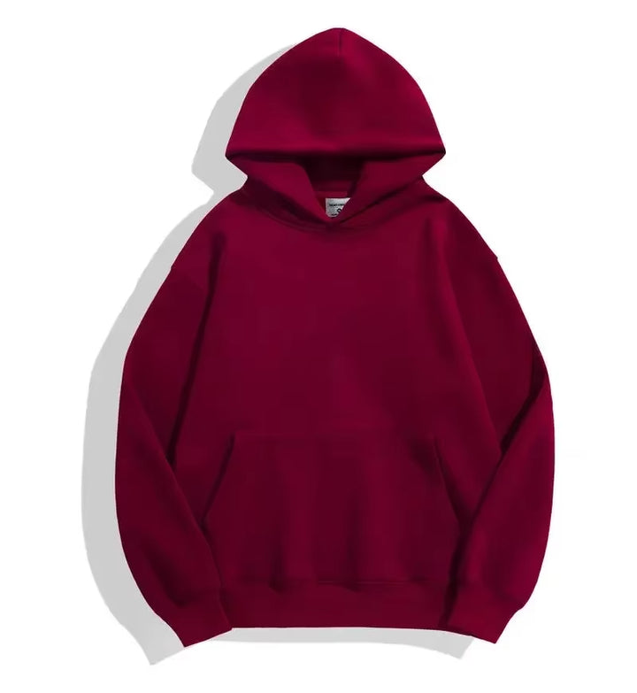 500GSM Heavy Fashion Men'S and Women'S Hoodies New Casual Thick Pure Cotton Tops Solid Color Hoodies Unisex Sports Tops